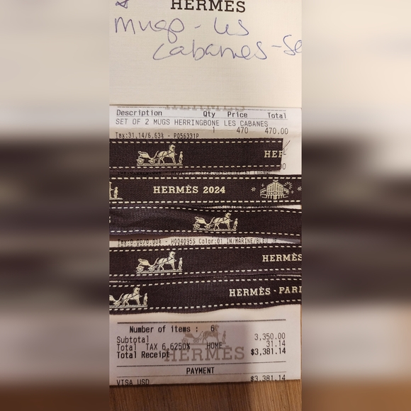 GIFTABLE Hermès Les Cabanes Set of 2 Herringbone Mugs - Picture 12 of 12